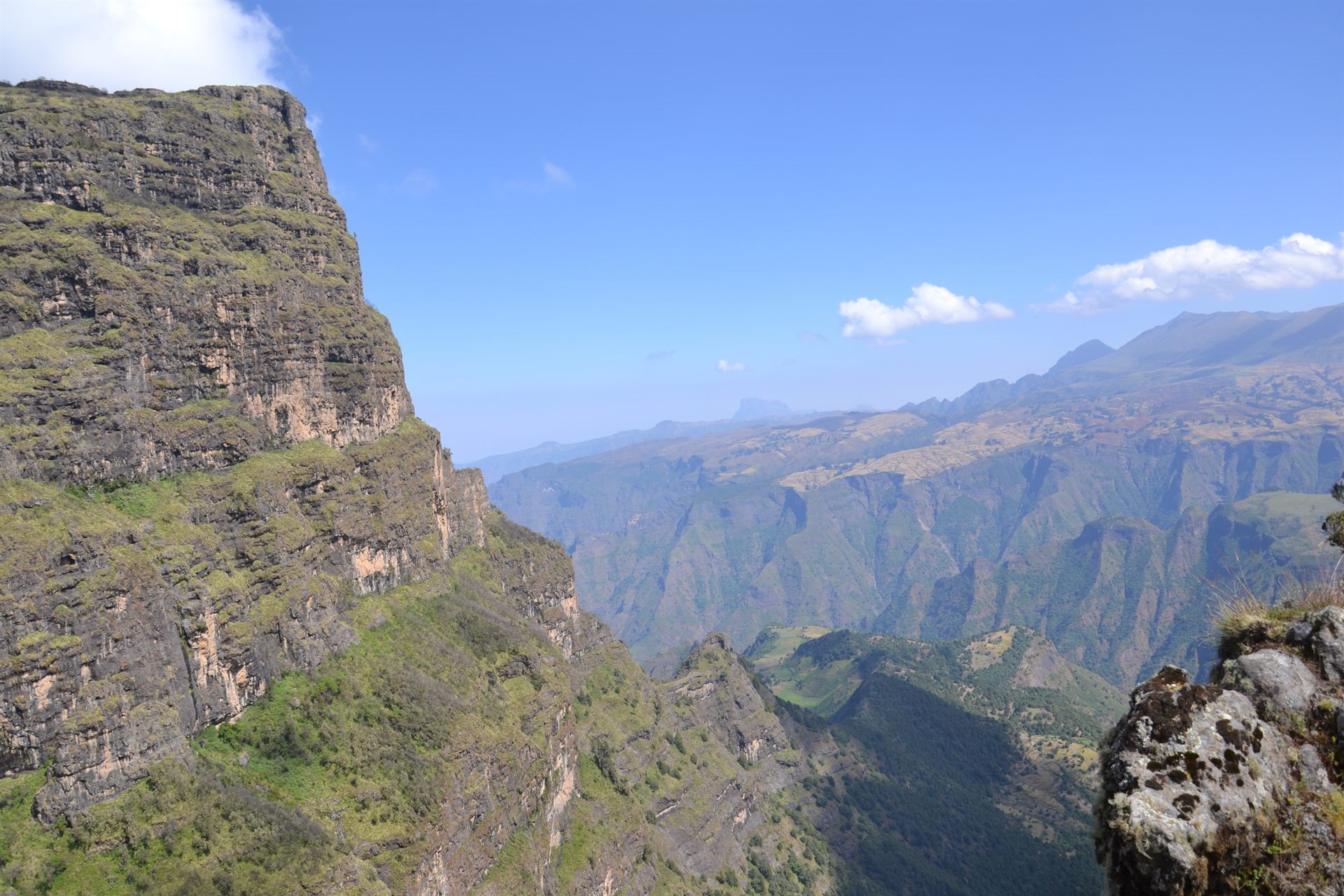 A highland scene in the Simien Mountains National Park on a two-day wildlife tour